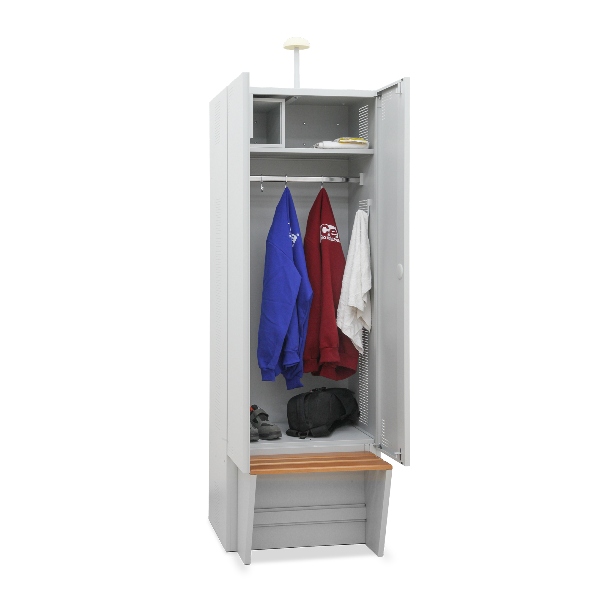 ADB Umkleideschrank, Spind, Garderobenschrank, Kleiderspind, Flügeltüren-Schrank, gelb, 1775x600x500 mm, Metall Spind mit 2 Abteilen ADB Umkleideschrank, Spind, Garderobenschrank, Kleiderspind, Flügeltüren-Schrank, gelb, 1775x600x500 mm, Metall Spind mit 2 Abteilen