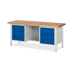 Profi-Werkbank mit Ablagefach – 6x Schubladen