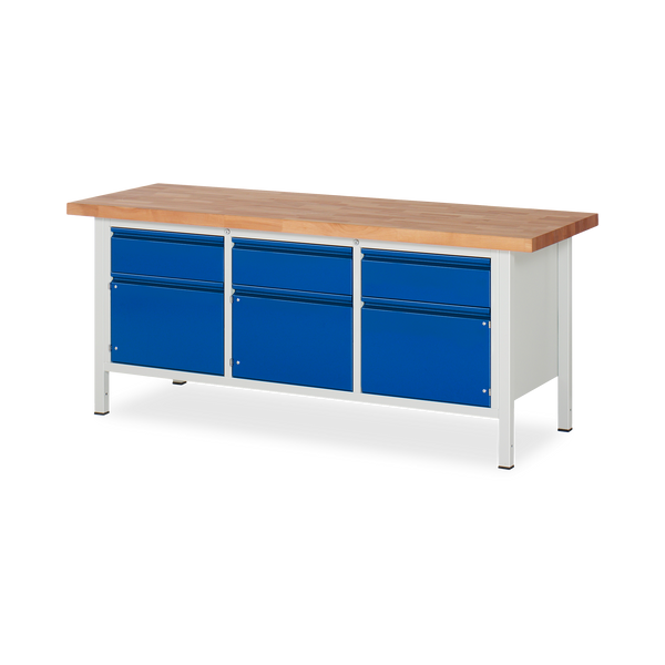 Profi-Werkbank mit 3x Schubladen und 3x Türen