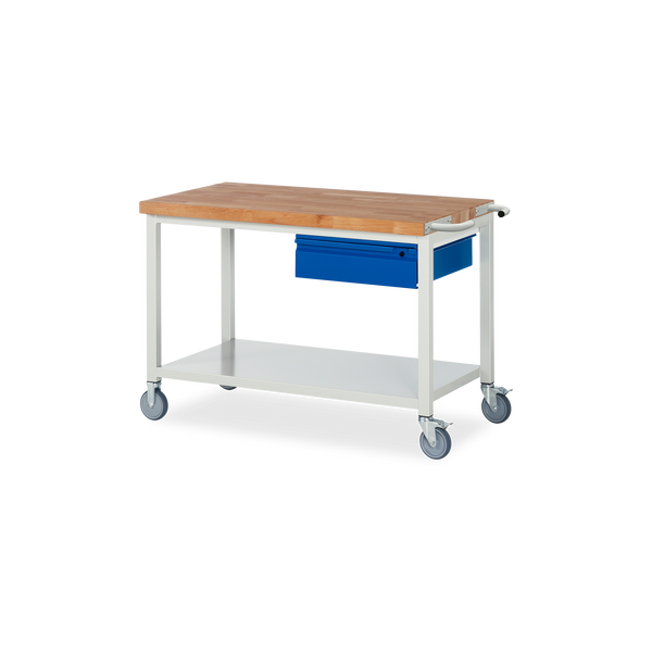 Fahrbare Werkbank mit Ablageboden und 1x Schublade