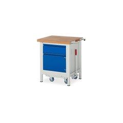 Fahrbare Werkbank (Absenkbar) mit 1x Schublade und 1x Türe