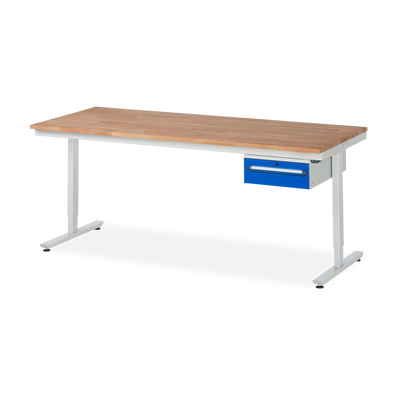 Arbeitstisch elektrisch höhenverstellbar – Buche 25 mm – Flächenlast 150 kg