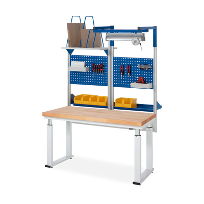 Werktisch elektrisch höhenverstellbar – Buche 25 mm – Flächenlast 300 kg