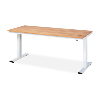 Werktisch elektrisch höhenverstellbar – Buche 25 mm – Flächenlast 300 kg
