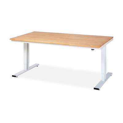 Werktisch elektrisch höhenverstellbar – Buche 25 mm – Flächenlast 300 kg