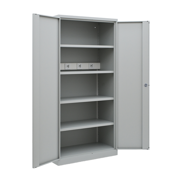 Stahl-Steckdosenschrank für Akkugeräte | 920 × 500 × 1960 mm | 4/8 Steckdosen
