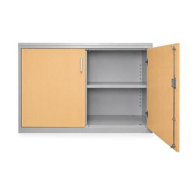 Aktenschrank Stahl & Holz – 2 OH (inkl. Abdeckplatte in Grau)