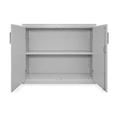 Aktenschrank Stahl & Holz – 2 OH (inkl. Abdeckplatte in Grau)