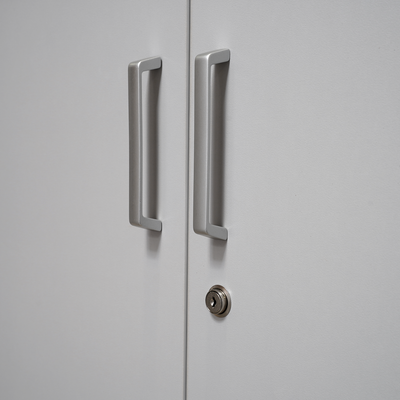 Aktenschrank Stahl & Holz – 2 OH (inkl. Abdeckplatte in Grau)