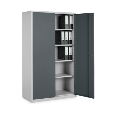 Aktenschrank aus Stahl – 1200 x 420 (5 OH) – Korpus in Lichtgrau