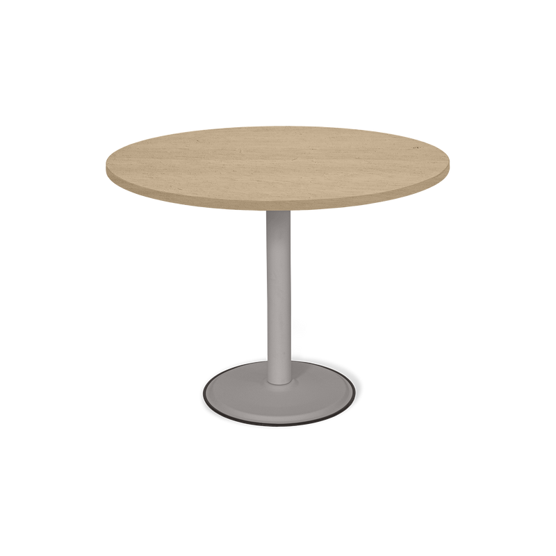 Runder Besprechungstisch (Ø 1000 mm) | G: Weißaluminium P: Ahorn