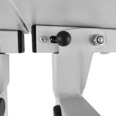 Klapptisch 4-Fuß fixe Höhe – Gestell in Weißaluminium