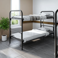 Doppelbett aus Stahlrohr – 1900 x 900 – Tiefschwarz