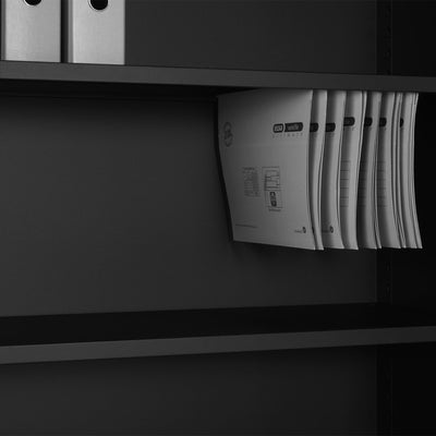 Aktenschrank aus Stahl – 920 x 420 (5 OH) – Korpus in Tiefschwarz
