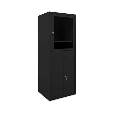 Computerschrank (Abschließbar) in Tiefschwarz