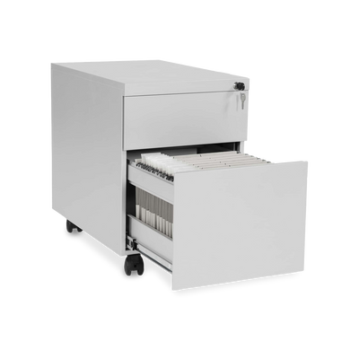 Design-Rollcontainer aus Stahl mit Schubladen – Lichtgrau