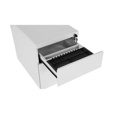 Design-Rollcontainer aus Stahl mit Schubladen – Lichtgrau