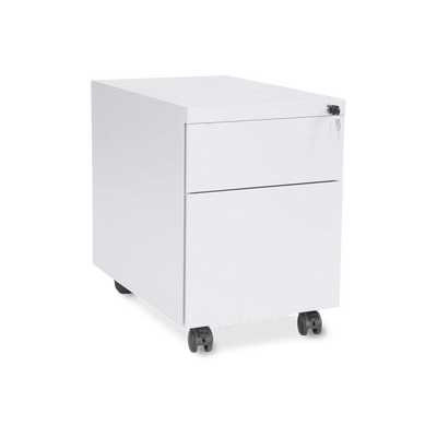 Design-Rollcontainer aus Stahl mit Schubladen – Signalweiß