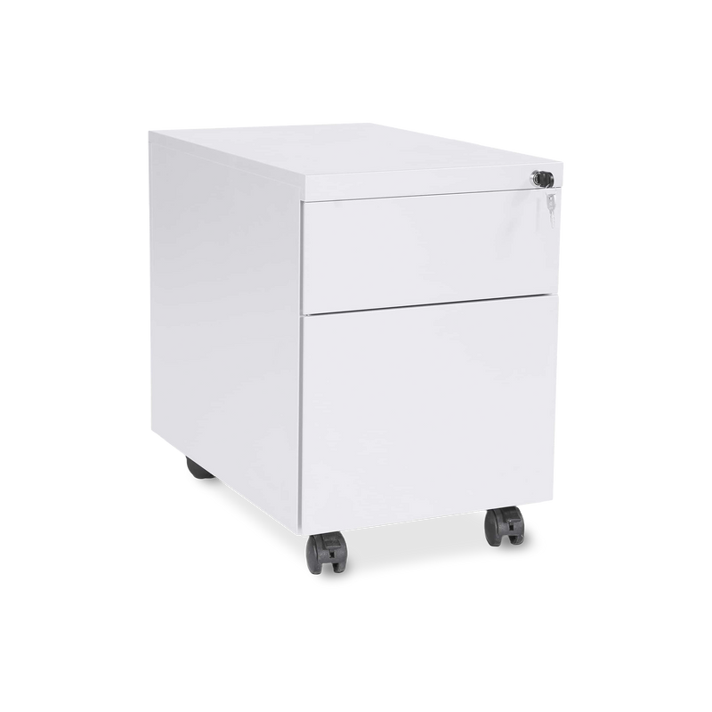 Design-Rollcontainer aus Stahl mit Schubladen – Signalweiß