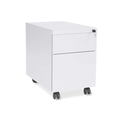 Design-Rollcontainer aus Stahl mit Schubladen – Signalweiß