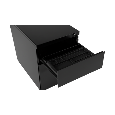 Design-Rollcontainer aus Stahl mit Schubladen – Tiefschwarz