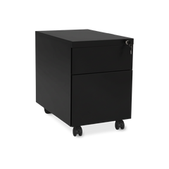 Design-Rollcontainer aus Stahl mit Schubladen – Tiefschwarz