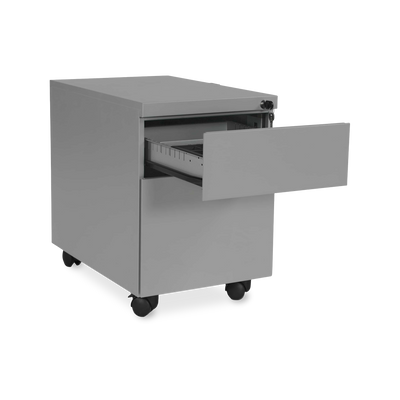 Design-Rollcontainer aus Stahl mit Schubladen – Weißaluminium