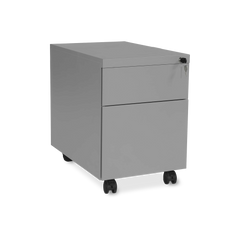 Design-Rollcontainer aus Stahl mit Schubladen – Weißaluminium