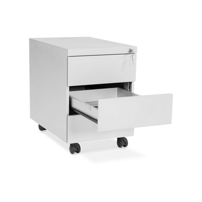 Design-Rollcontainer aus Stahl mit Schubladen – Lichtgrau