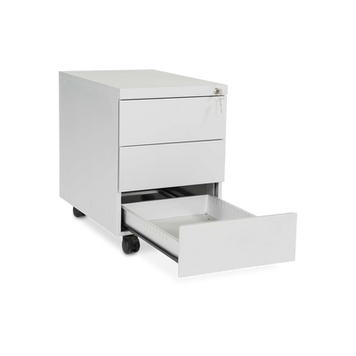 Design-Rollcontainer aus Stahl mit Schubladen – Lichtgrau