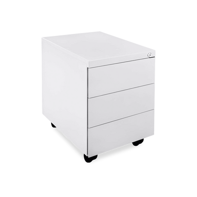 Design-Rollcontainer aus Stahl mit Schubladen – Signalweiß