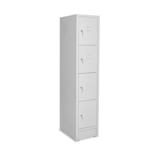 Fächerspind 4er Höhe – 1-Abteil (diverse Breiten) – Lichtgrau