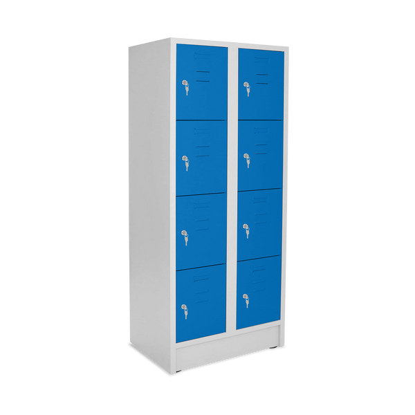 Fächerspind 4er Höhe – 2-Abteile (diverse Breiten) – Lichtgrau