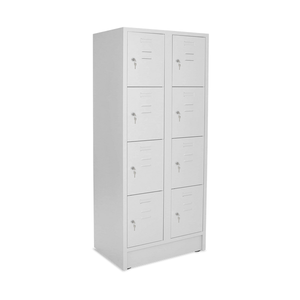 Fächerspind 4er Höhe – 2-Abteile (diverse Breiten) – Lichtgrau