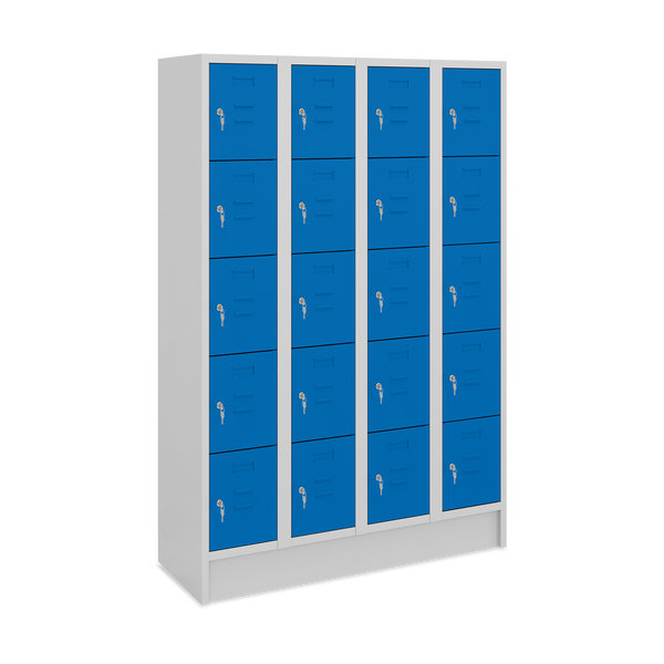 Fächerspind 5er Höhe – 4-Abteile (diverse Breiten) – Lichtgrau