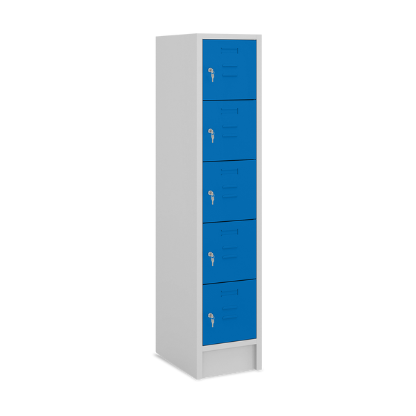 Fächerspind 5er Höhe – 1-Abteil (diverse Breiten) – Lichtgrau