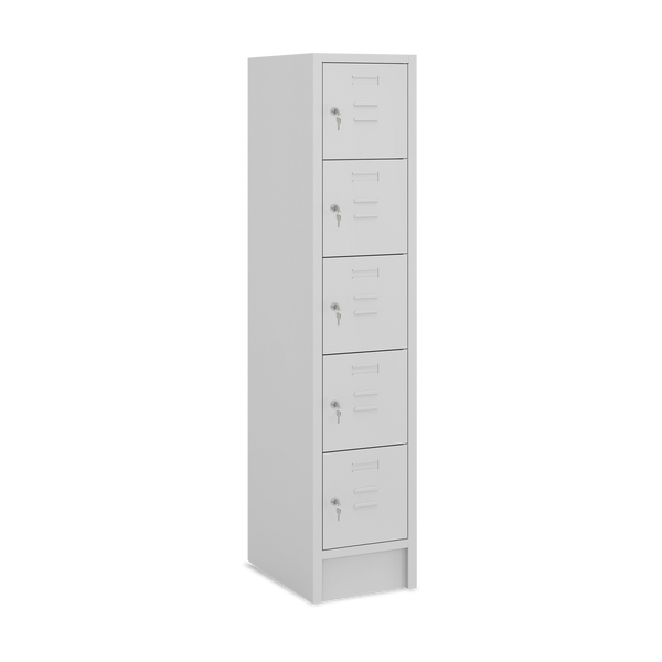 Fächerspind 5er Höhe – 1-Abteil (diverse Breiten) – Lichtgrau