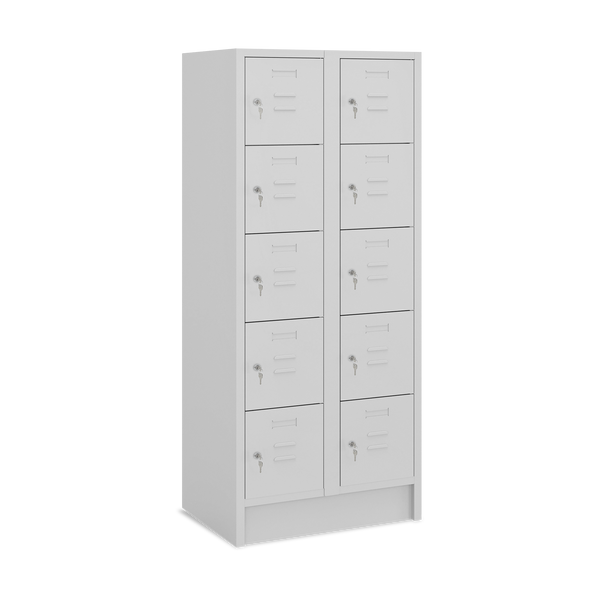 Fächerspind 5er Höhe – 2-Abteile (diverse Breiten) – Lichtgrau