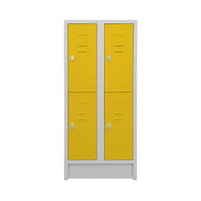 Schulspinde (2-Abteile je 2-Fächer) 1600 mm höhe – Korpus Lichtgrau