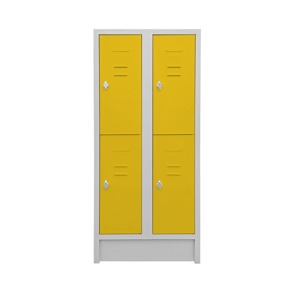Schulspinde (2-Abteile je 2-Fächer) 1600 mm höhe – Korpus Lichtgrau