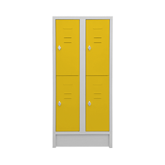 Schulspinde (2-Abteile je 2-Fächer) 1600 mm höhe – Korpus Lichtgrau