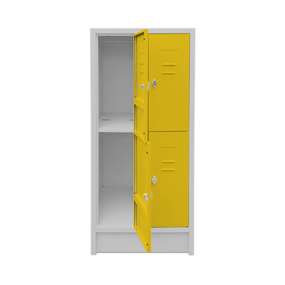 Schulspinde (2-Abteile je 2-Fächer) 1600 mm höhe – Korpus Lichtgrau