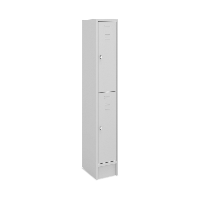 Fächerschrank (1 Abteil je 2 Fächer) 300 mm Abteilbreite – Korpus Lichtgrau