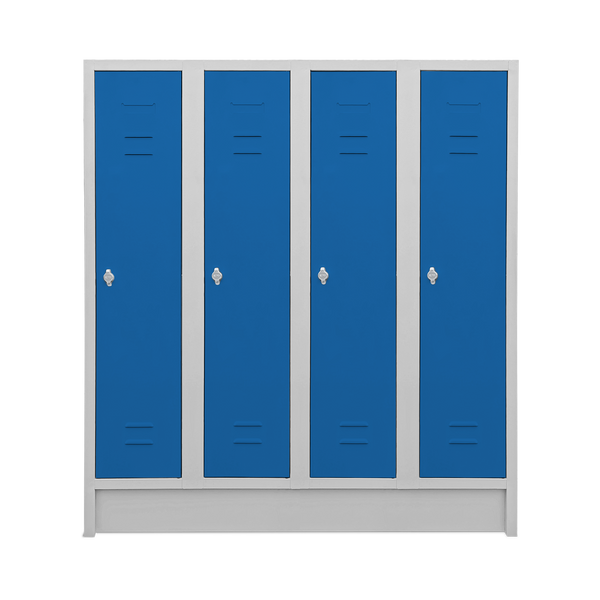 Schulspinde (2/4-Abteile je 1-Fach) 1600 mm höhe – Korpus Lichtgrau
