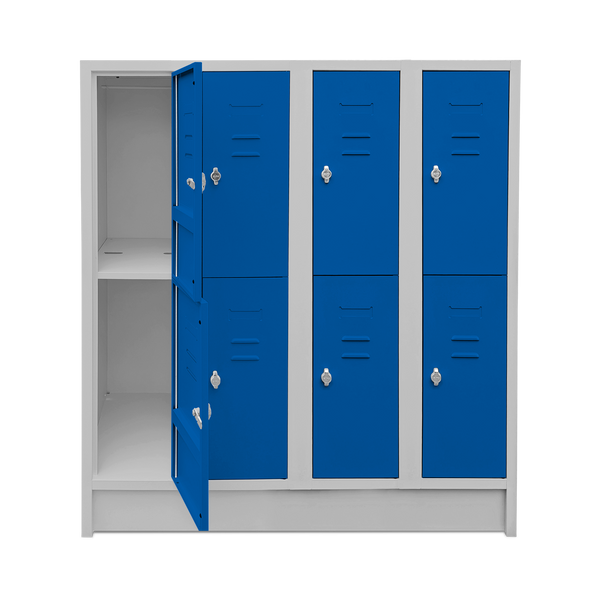 Schulspinde (4-Abteile je 2-Fächer) 1600 mm höhe – Korpus Lichtgrau