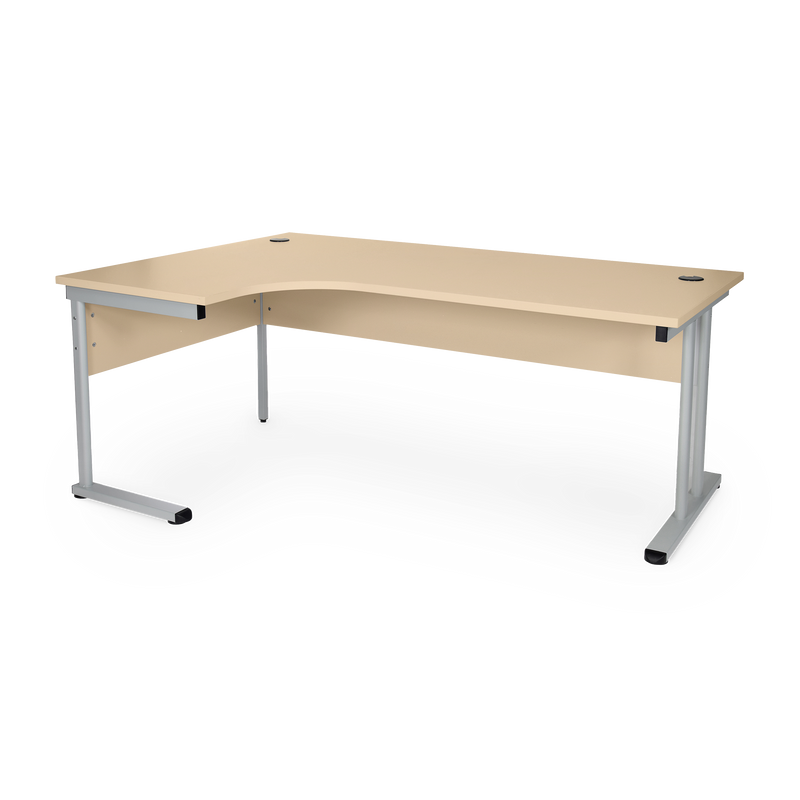 Winkelschreibtisch (Grau/Ahorn) mit Grauem Gestell
