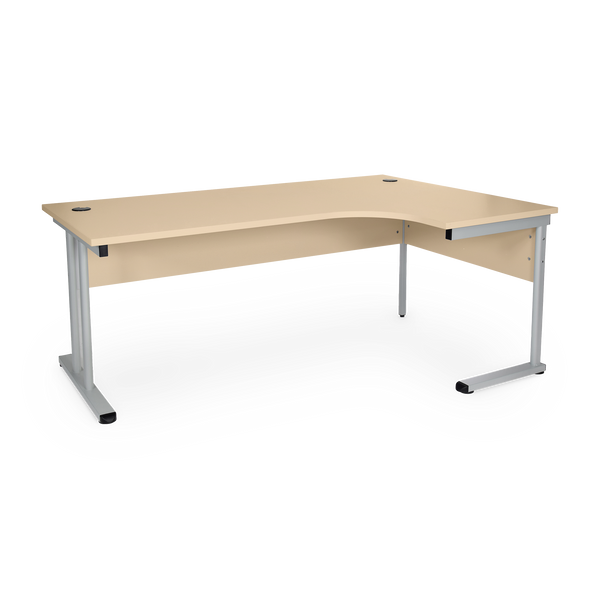 Winkelschreibtisch (Grau/Ahorn) mit Grauem Gestell