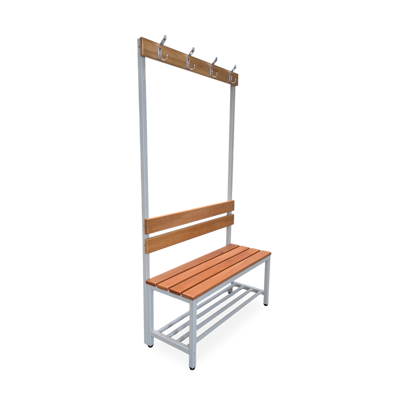 Garderobenbank einseitig – 1000 mm lang – aus Holz/Stahl