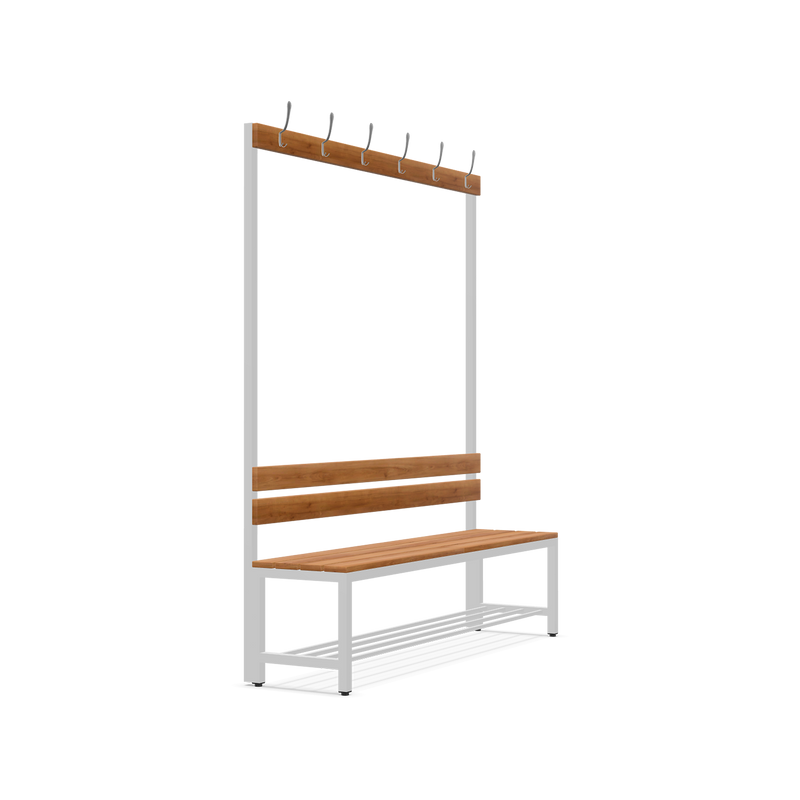 Garderobenbank einseitig – 1500 mm lang – aus Holz/Stahl