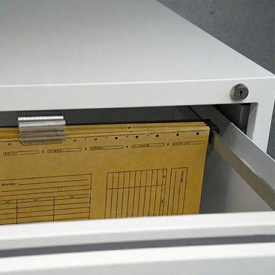 Stahl-Hängeregisterschrank (4 Schübe) – Einbahnig in Signalweiß